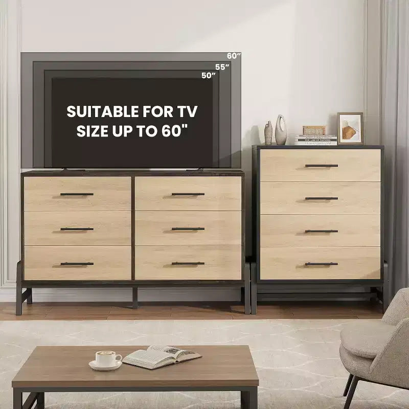 38.6 Tall Dresser, 4 Dresser for Bedroom, Wooden Closet Storage Chest