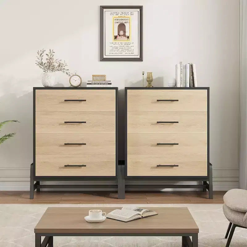 38.6 Tall Dresser, 4 Dresser for Bedroom, Wooden Closet Storage Chest