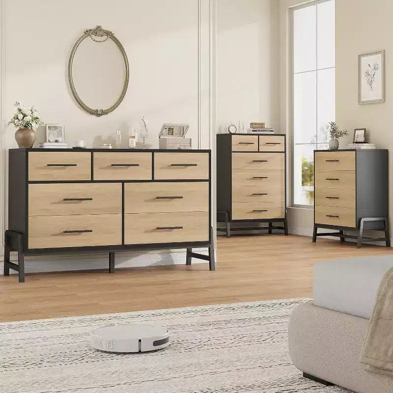 38.6 Tall Dresser, 4 Dresser for Bedroom, Wooden Closet Storage Chest