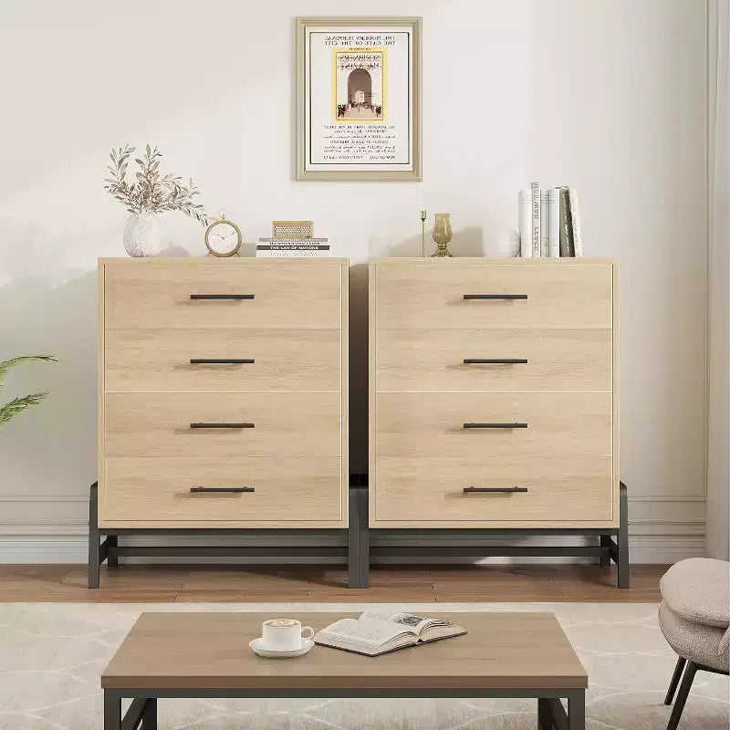 38.6 Tall Dresser, 4 Dresser for Bedroom, Wooden Closet Storage Chest