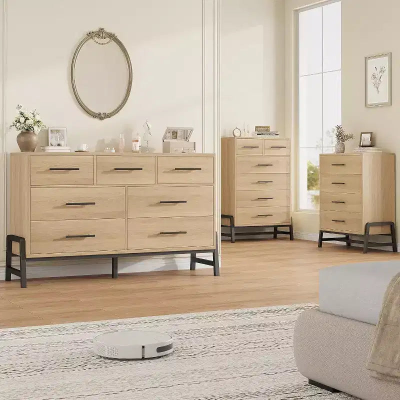 38.6 Tall Dresser, 4 Dresser for Bedroom, Wooden Closet Storage Chest