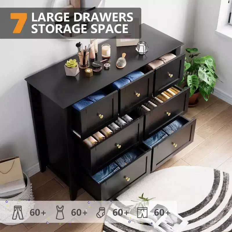 Komoda do sypialni w stylu wiejskim, drewniana, z szufladami na ubrania