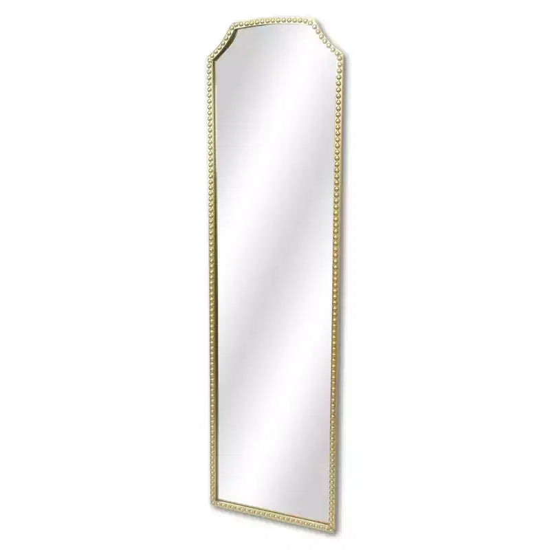 Gold Metal Beaded Arch Full Length Hanging Mirror