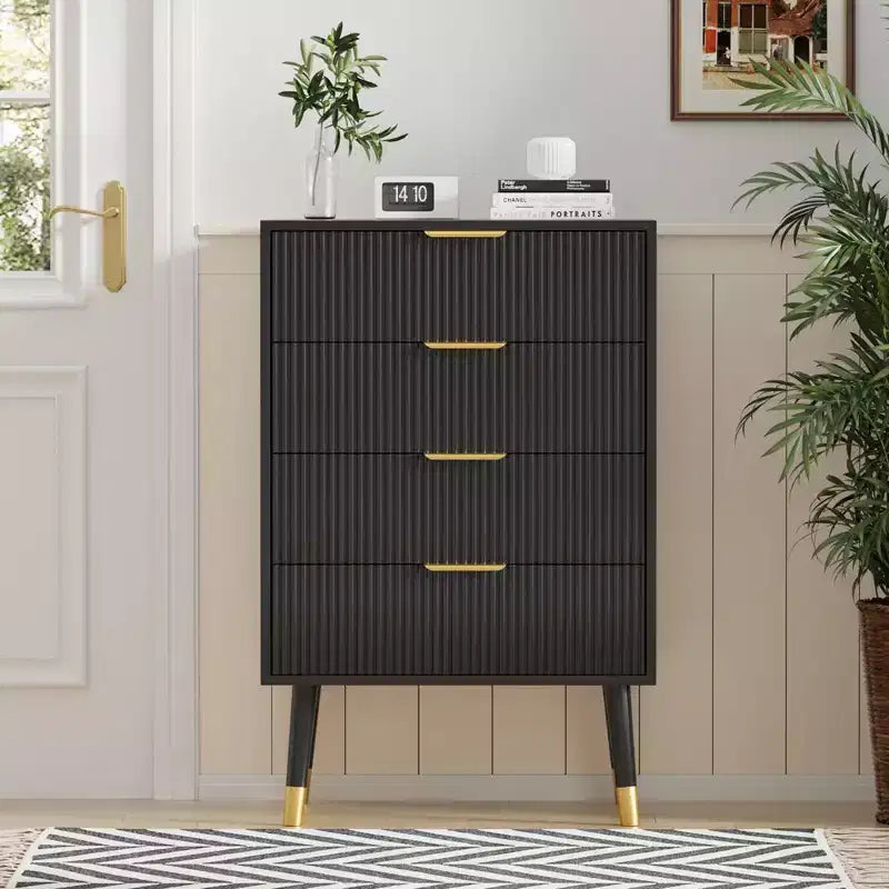 4 Drawer Dresser for Bedroom, Modern Closet Dressers Chest of Drawers