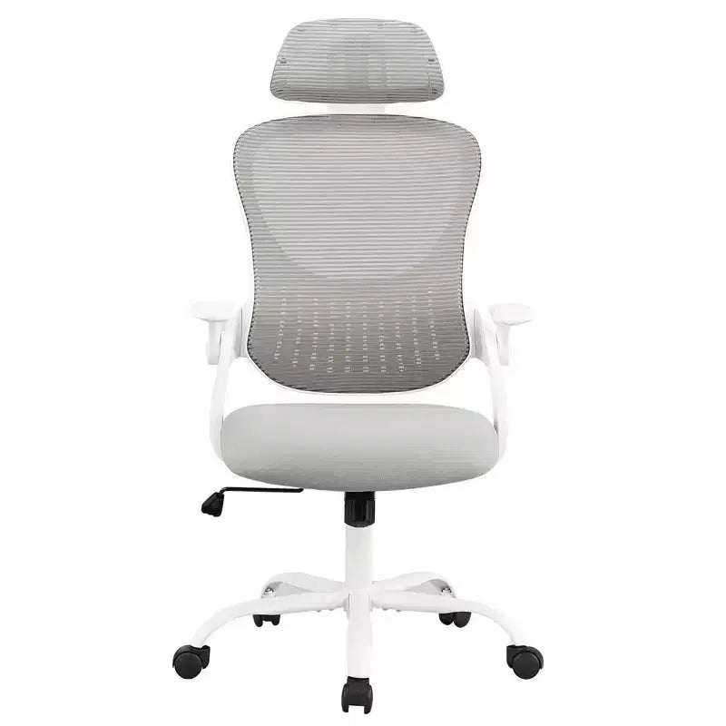 Sedia ergonomica da lavoro, schienale alto, ruote, braccioli ribaltabili, regolabile