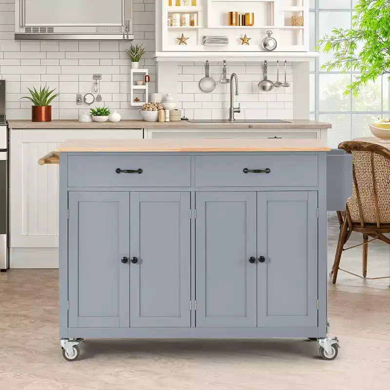 Kitchen Island with Trash Can Storage Cabinet