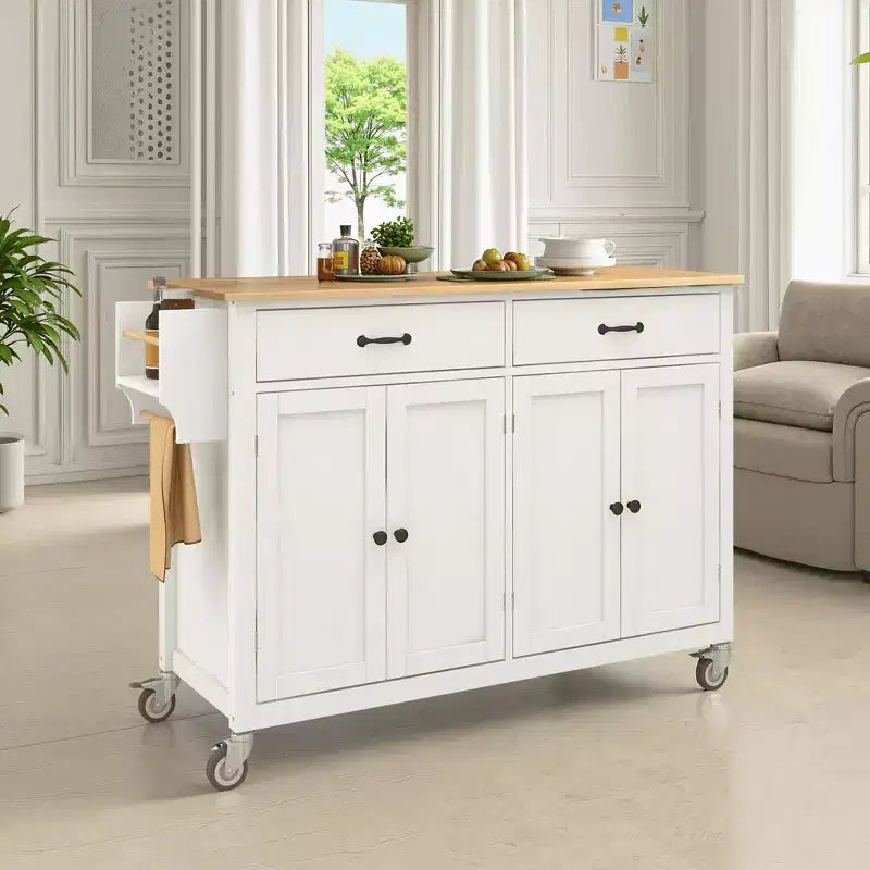 Kitchen Island with Trash Can Storage Cabinet