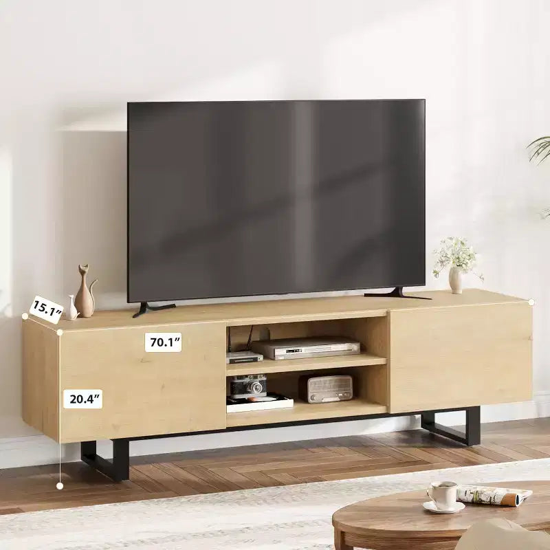 Mobile TV per TV da 80 Inch, moderno centro d'intrattenimento con 2 cassetti