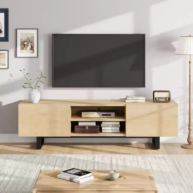 Mobile TV per TV da 80 Inch, moderno centro d'intrattenimento con 2 cassetti