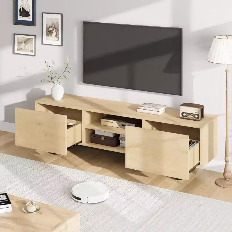 TV Stand for 80 Inch, Modern Entertainment Center with 2 Drawers