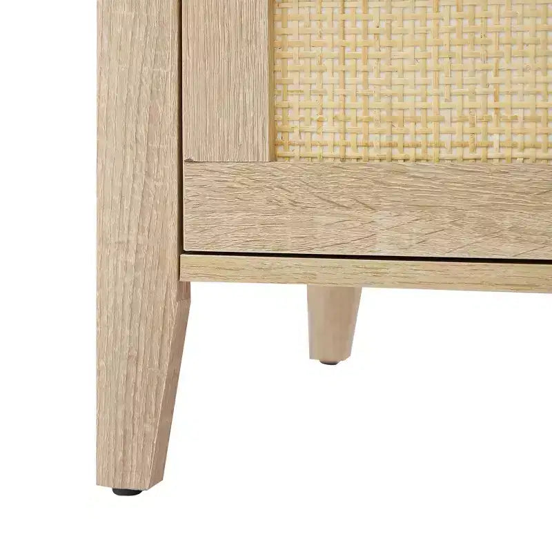 Comodini boho in rattan naturale a 3 cassetti