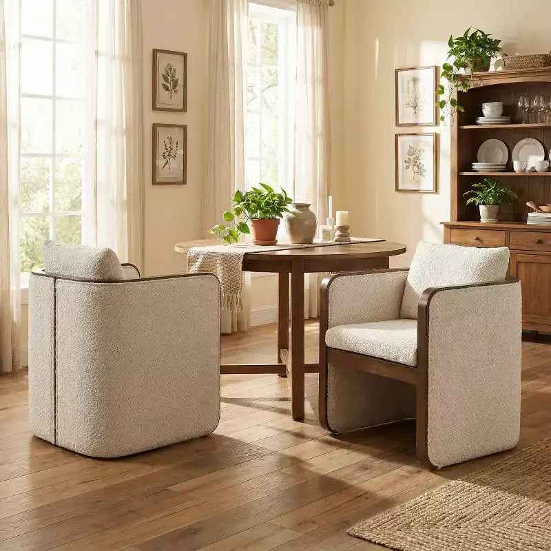 Sedie da pranzo moderne in legno di gomma imbottite