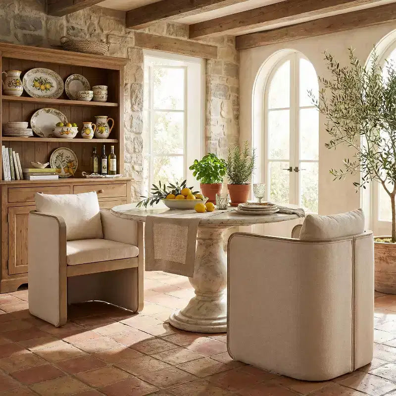 Modern Rubberwood Upholstered Dining Chairs