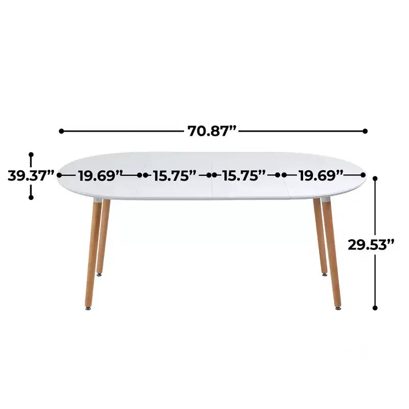 Tavolo da pranzo allungabile con gambe in legno e piano in MDF