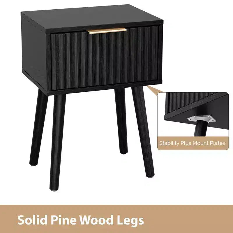 Black Relief Nightstand