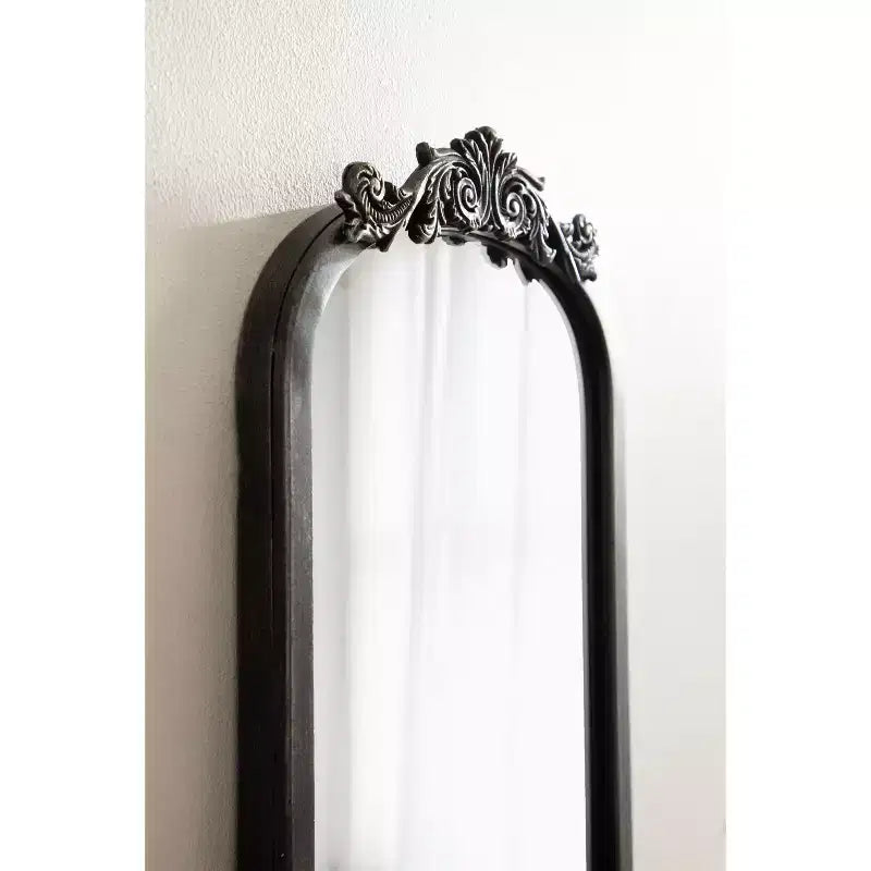 Specchio ad arco tradizionale, nero, 9x32