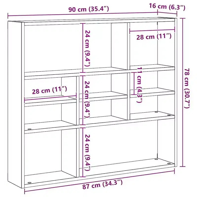 Wall Shelf Concrete Grey Engineered Wood Medium Wall Mounted