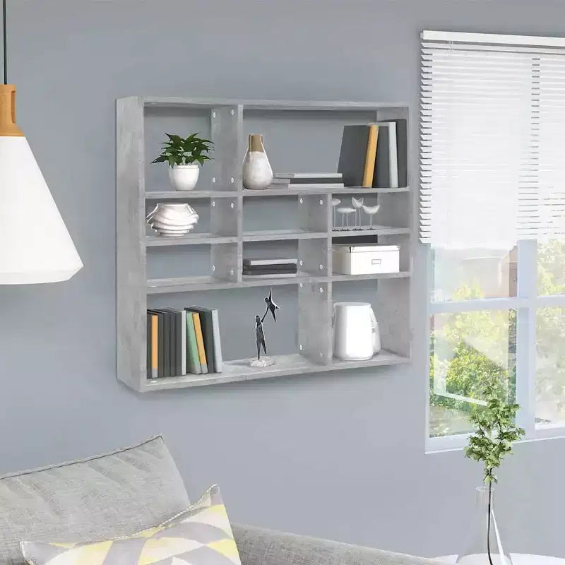 Wall Shelf Concrete Grey Engineered Wood Medium Wall Mounted