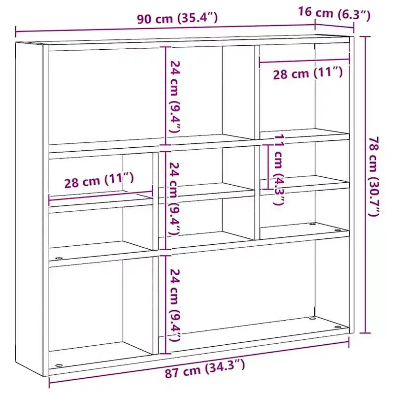 Wall Shelf Concrete Grey Engineered Wood Medium Wall Mounted