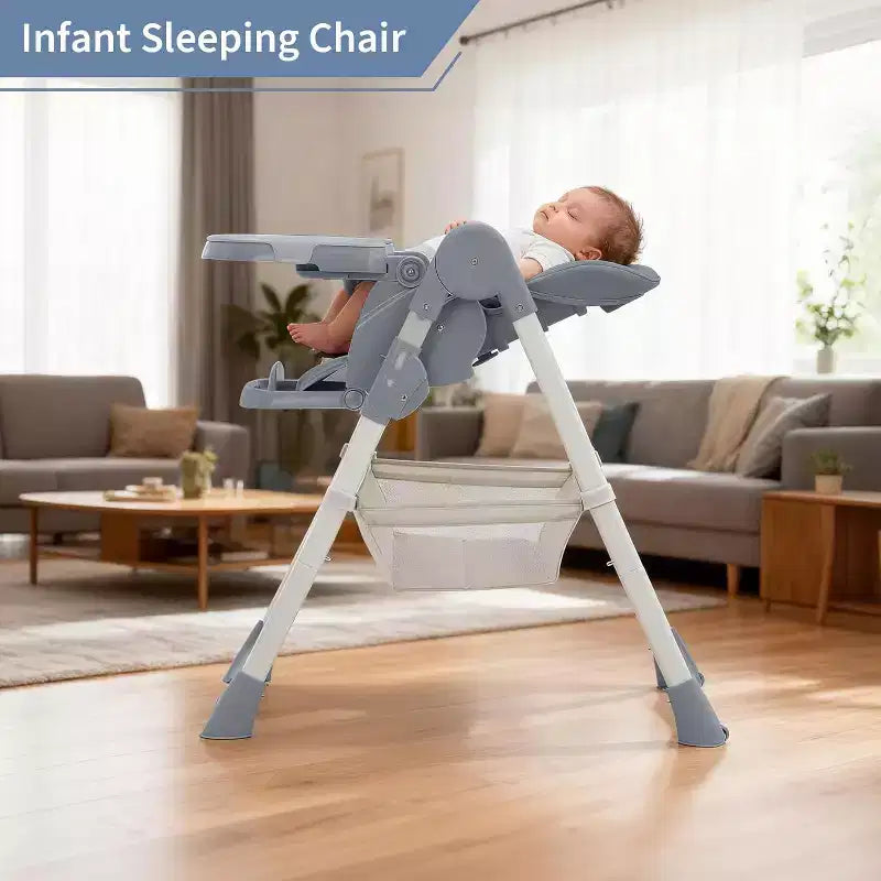 Kids Dining Chair, Foldable High Chair for Toddlers, PU Leather Highchair