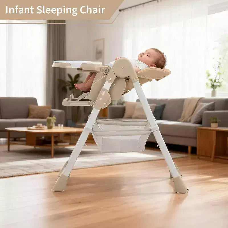 Kids Dining Chair, Foldable High Chair for Toddlers, PU Leather Highchair