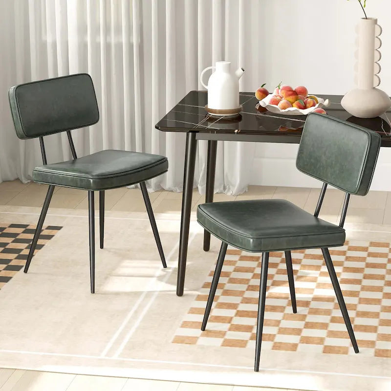 Set di 2 sedie da pranzo con rivestimento in similpelle e imbottitura in spugna