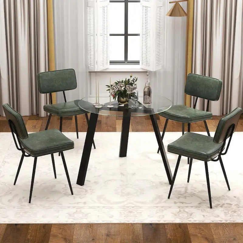 Set di 2 sedie da pranzo con rivestimento in similpelle e imbottitura in spugna