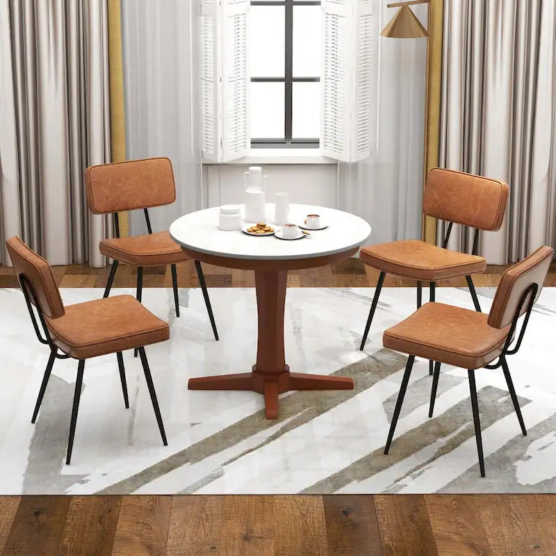 Set di 2 sedie da pranzo con rivestimento in similpelle e imbottitura in spugna