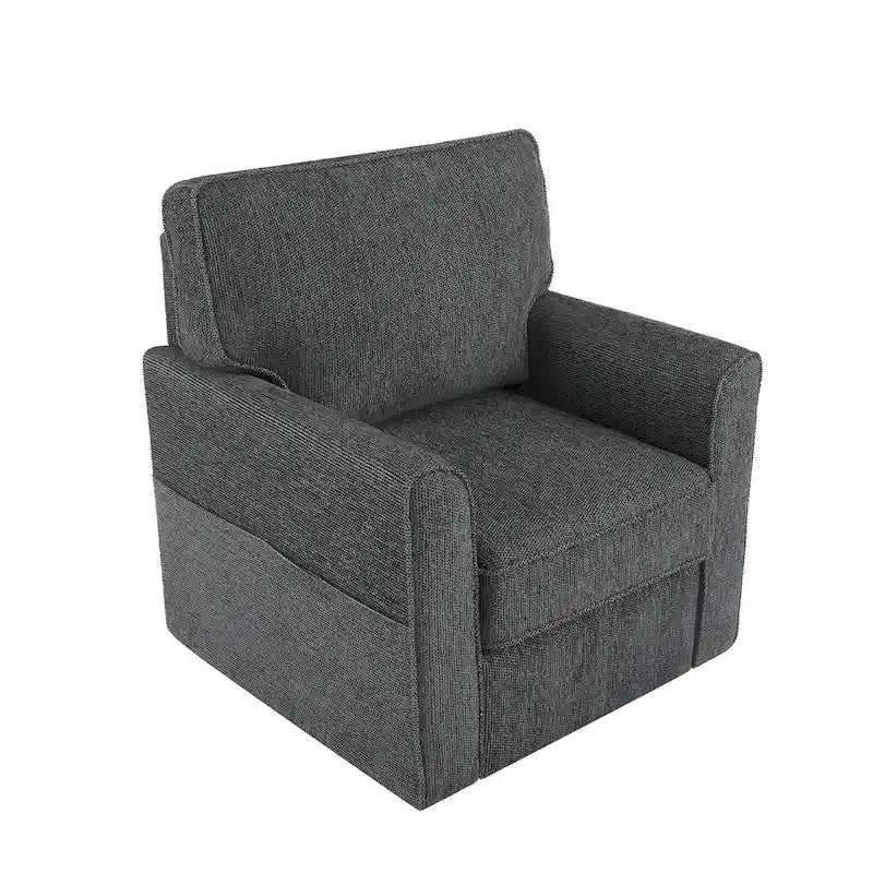 Accent Barrel Chair with Side Pockets360 Swivel Office Chair Chenille Armchair for Office