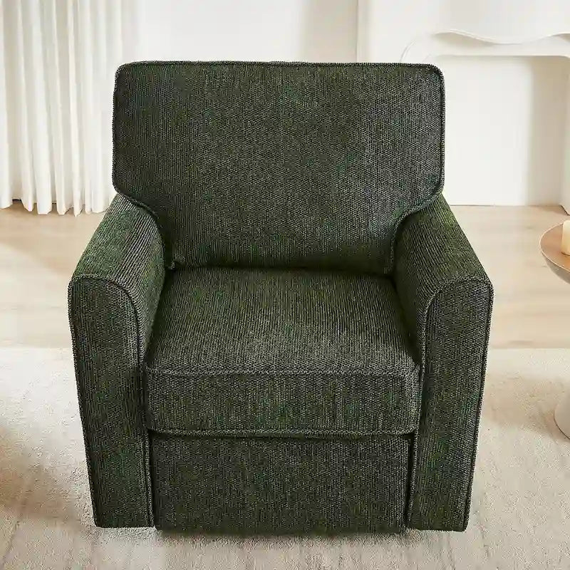 Accent Barrel Chair with Side Pockets360 Swivel Office Chair Chenille Armchair for Office