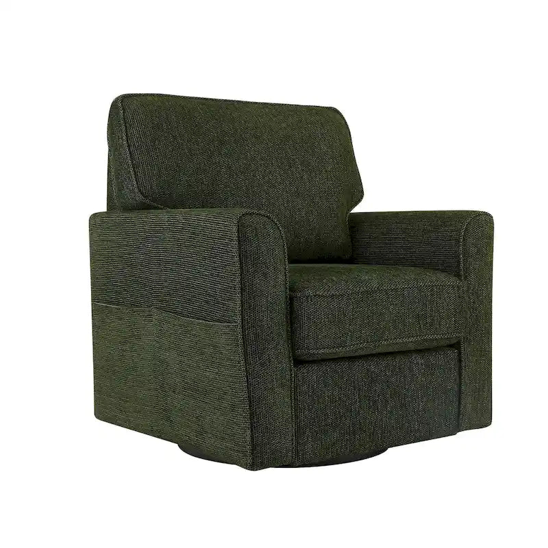Accent Barrel Chair with Side Pockets360 Swivel Office Chair Chenille Armchair for Office