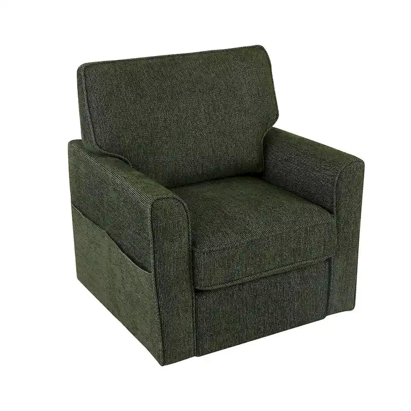 Accent Barrel Chair with Side Pockets360 Swivel Office Chair Chenille Armchair for Office