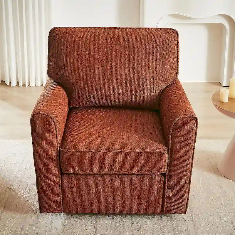 Accent Barrel Chair with Side Pockets360 Swivel Office Chair Chenille Armchair for Office