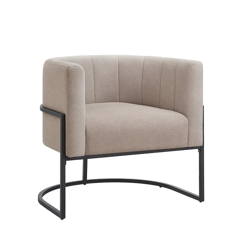 Mid-Century Accent Chair with Metal Frame & Curved Back Support