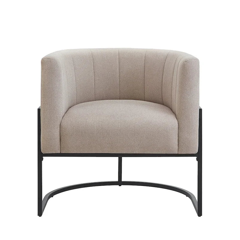Mid-Century Accent Chair with Metal Frame & Curved Back Support