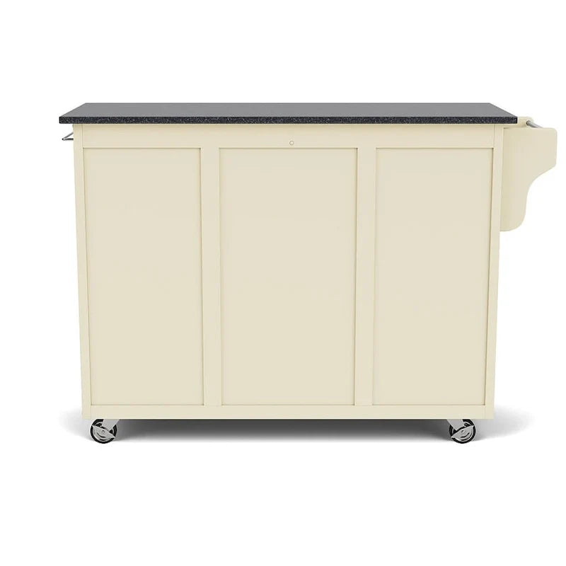 Carrello da cucina bianco con piano in granito nero