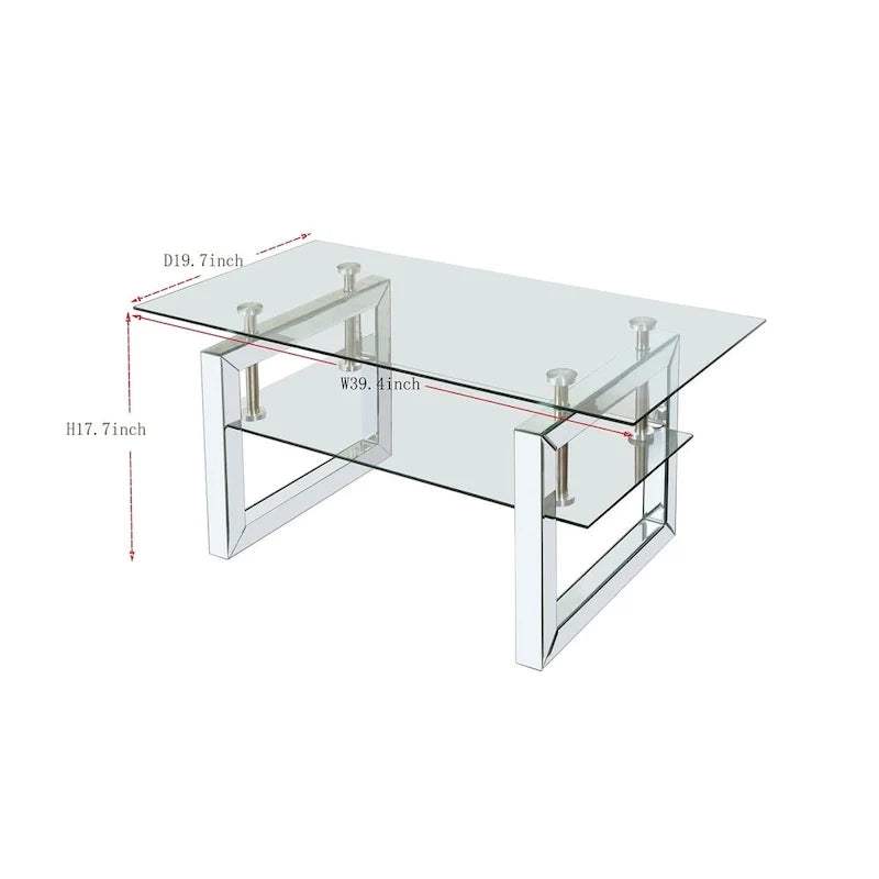Transparent tempered glass coffee table, coffee table