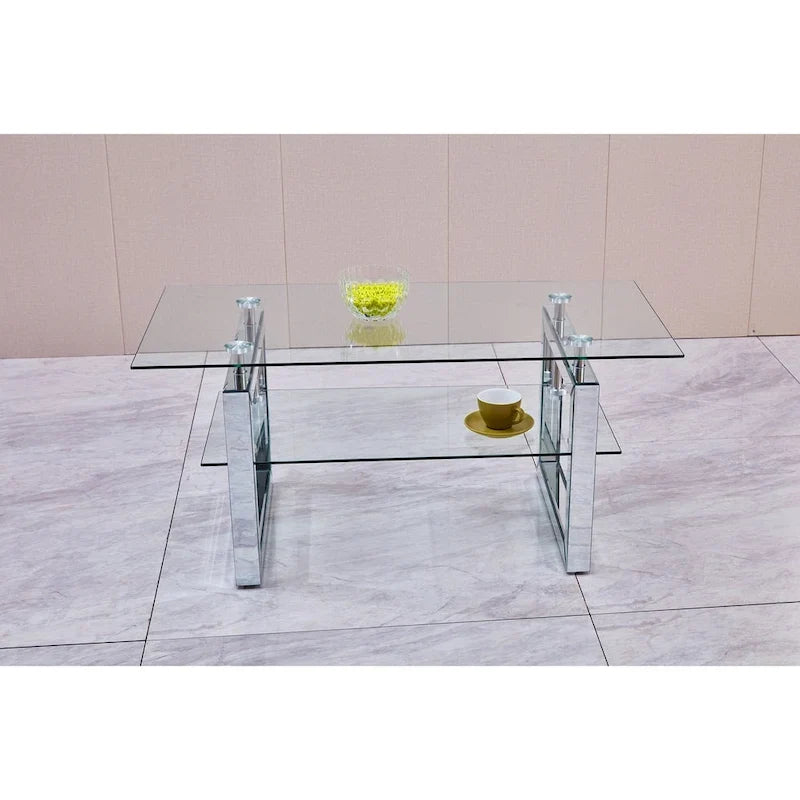 Transparent tempered glass coffee table, coffee table