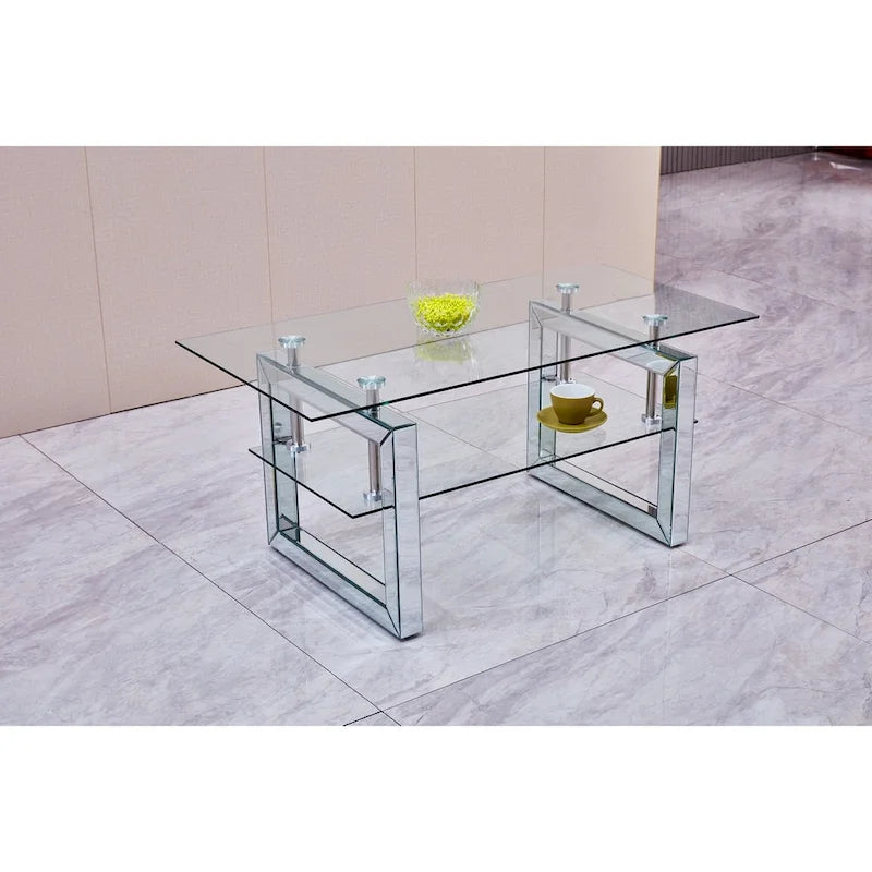 Transparent tempered glass coffee table, coffee table