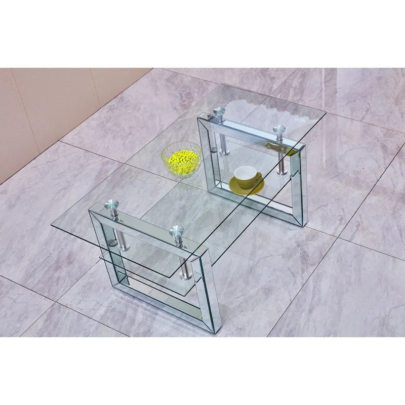 Transparent tempered glass coffee table, coffee table