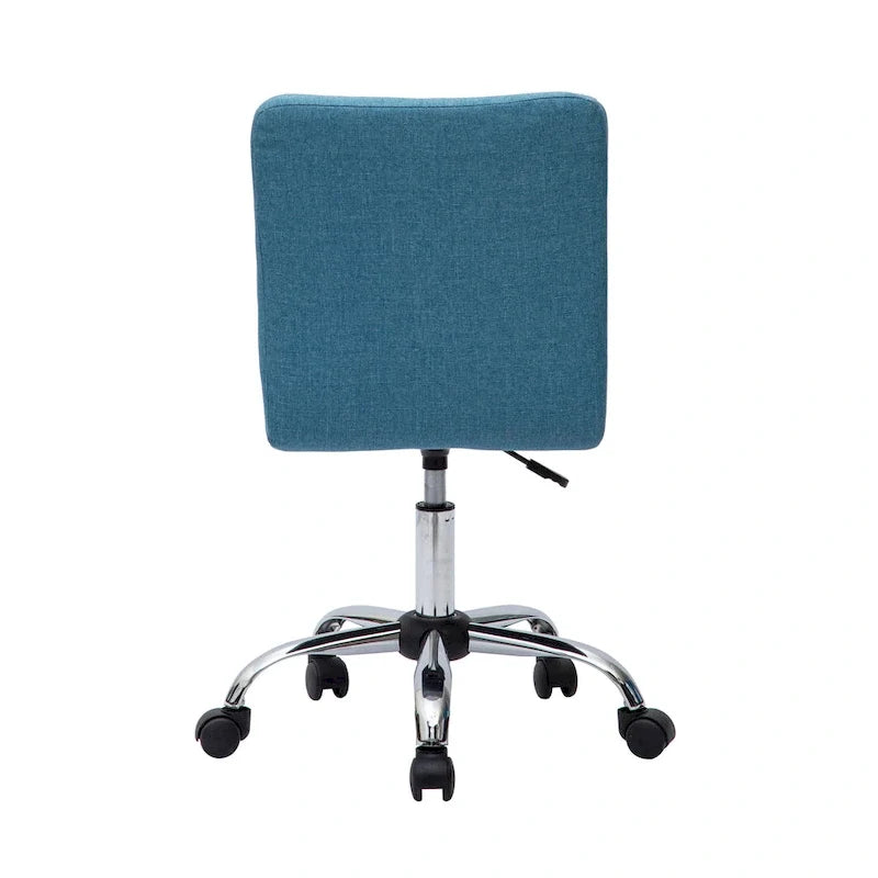 Sedia da ufficio in tessuto capitonné con base in metallo