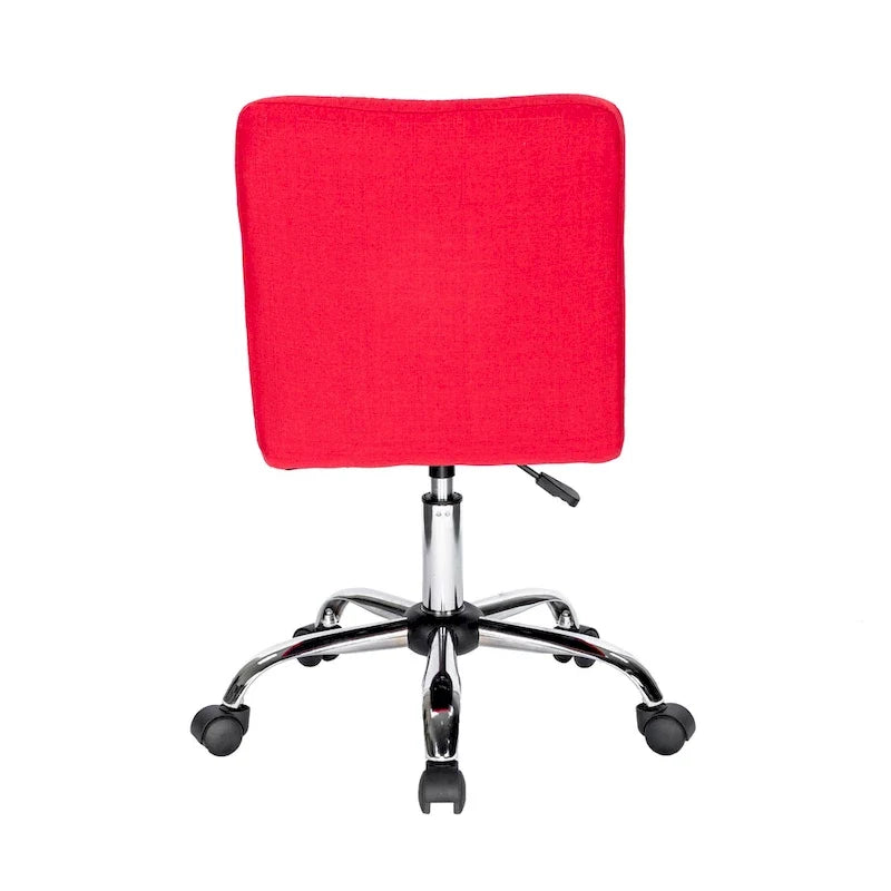 Sedia da ufficio in tessuto capitonné con base in metallo