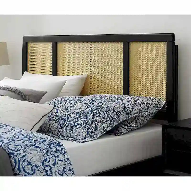 Benson Modern Queen Size Black Wooden Headboard