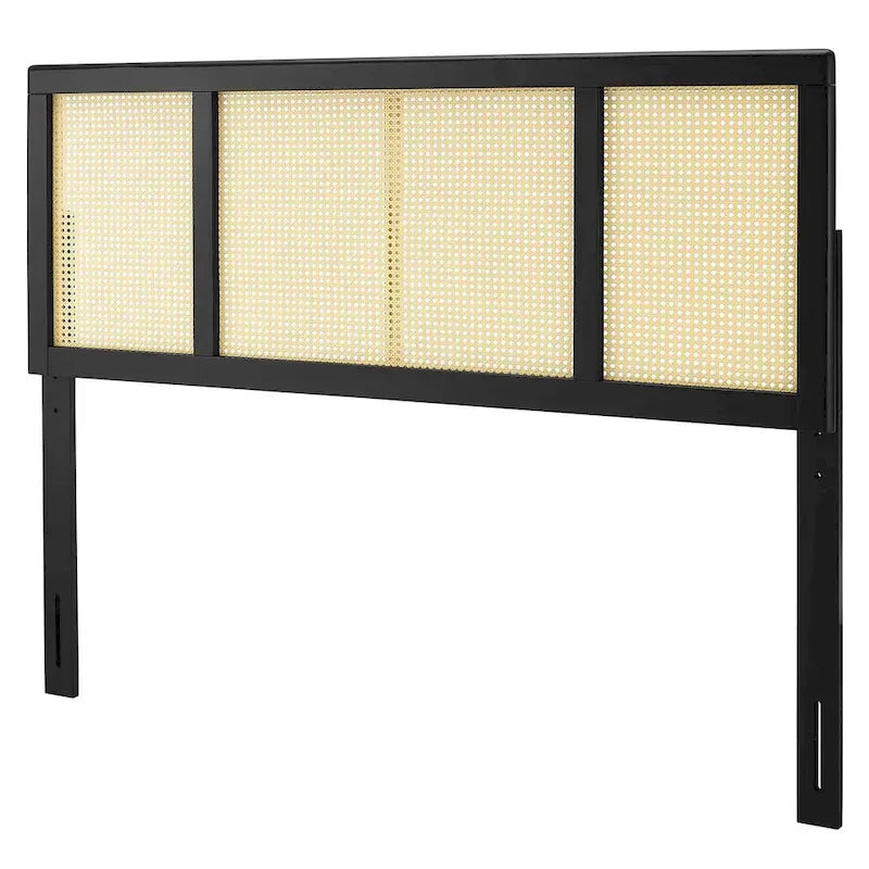 Testiera nera in legno moderna per letto queen size
