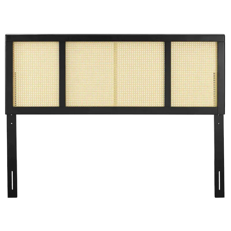 Testiera nera in legno moderna per letto queen size
