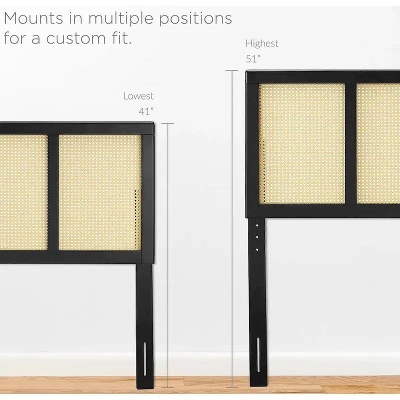 Testiera nera in legno moderna per letto queen size
