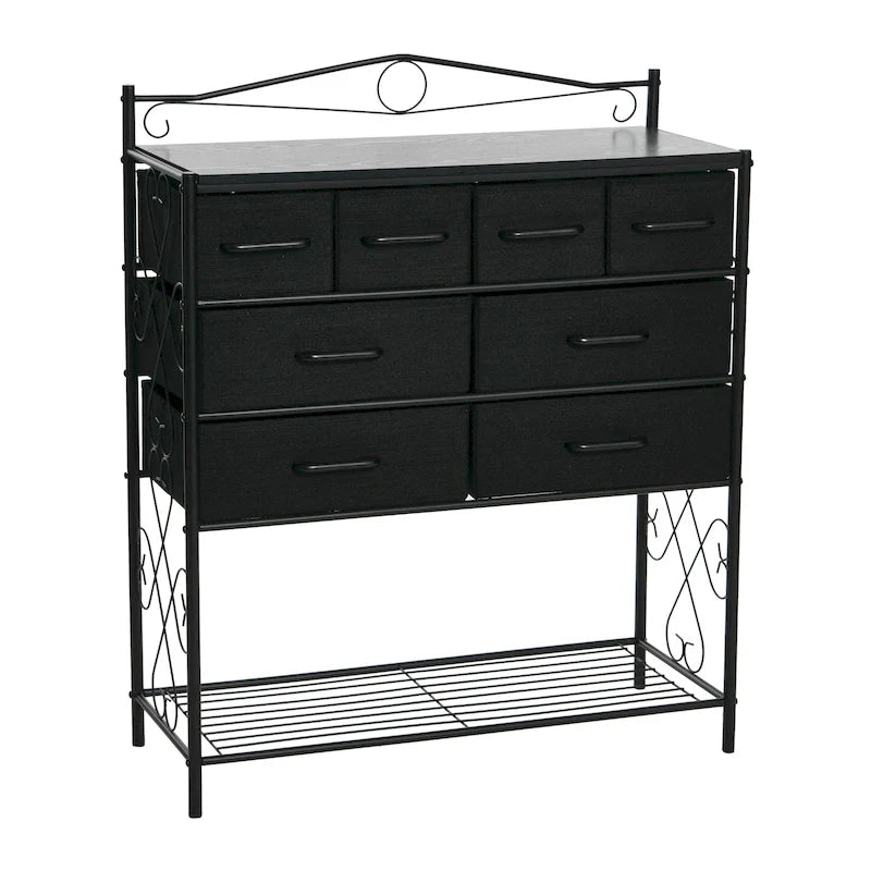 Dresser Table Storage Organizer with 8 Drawers and Shoe Shelf