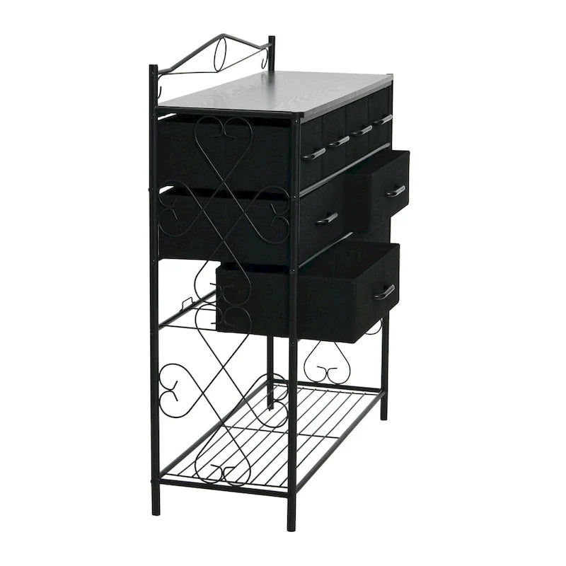 Dresser Table Storage Organizer with 8 Drawers and Shoe Shelf