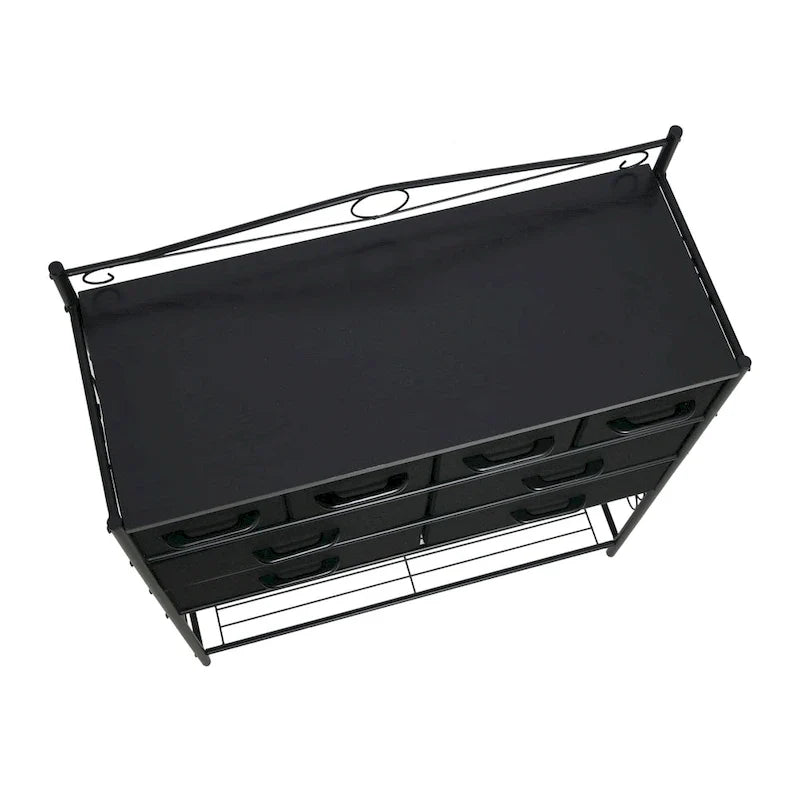 Dresser Table Storage Organizer with 8 Drawers and Shoe Shelf