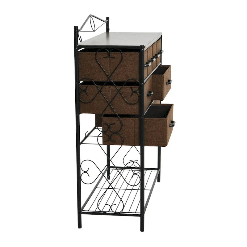 Dresser Table Storage Organizer with 8 Drawers and Shoe Shelf